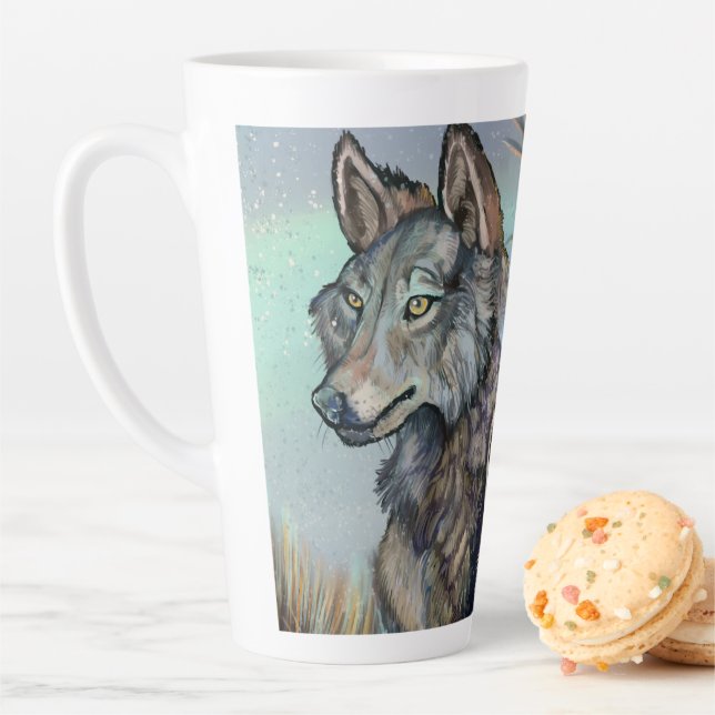 Artic Wolves Wintery Latte Mug (In Situ)