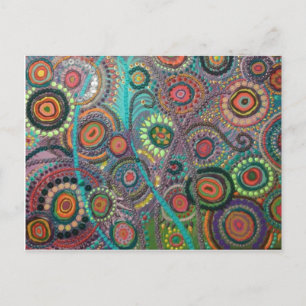 Artichicks art on a postcard (Peacock)