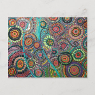 Artichicks art on a postcard (Peacock)