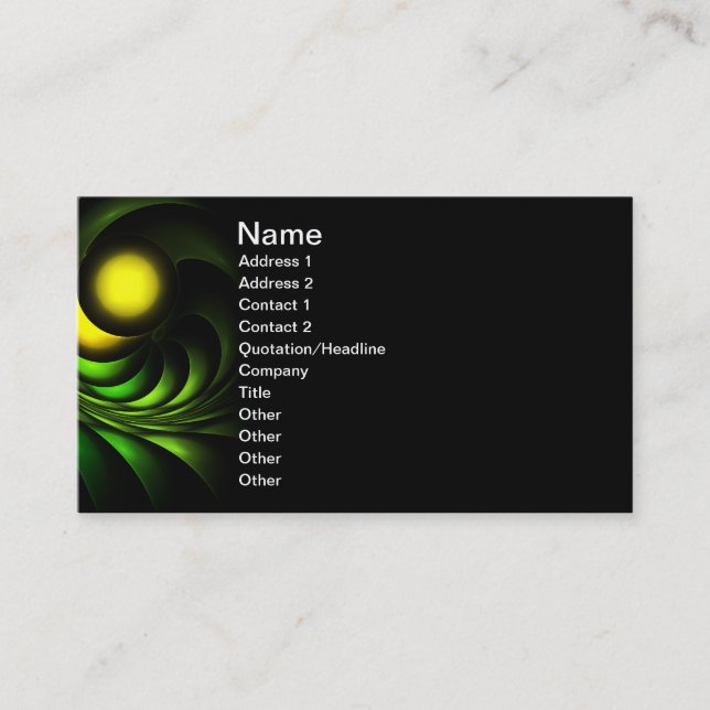 Artichoke Abstract Fractal Artwork Business Card (Front)