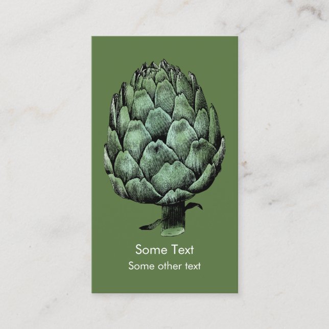 Artichoke Business Cards - Green Vegetable Food (Front)