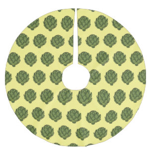 Artichoke cartoon illustration  brushed polyester tree skirt