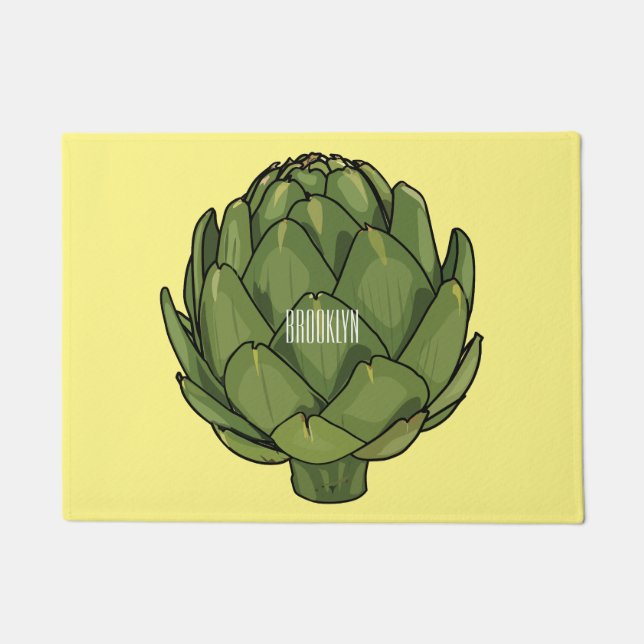 Artichoke cartoon illustration  doormat (Front)