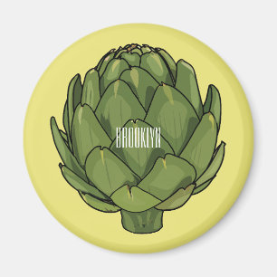 Artichoke cartoon illustration magnet