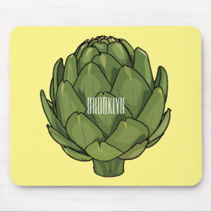 Artichoke cartoon illustration  mouse pad