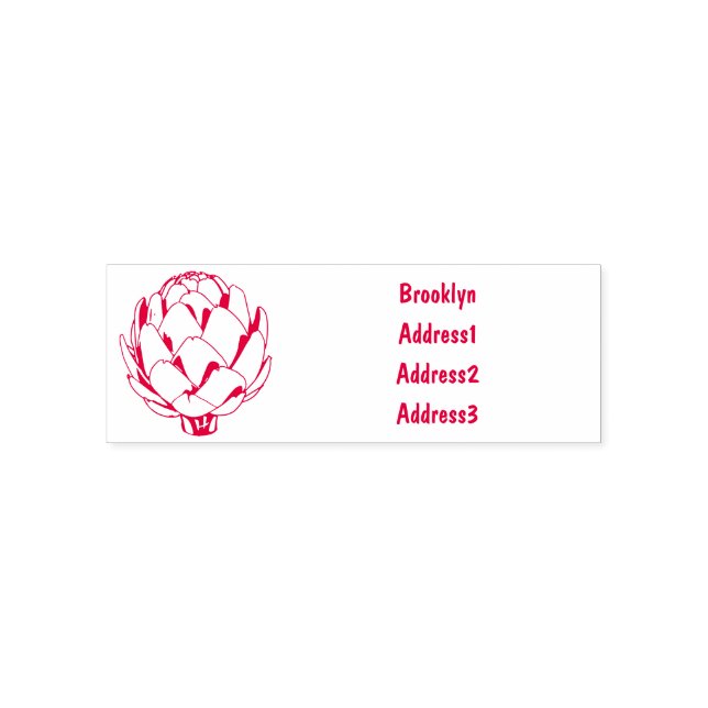 Artichoke cartoon illustration self-inking stamp (Design)