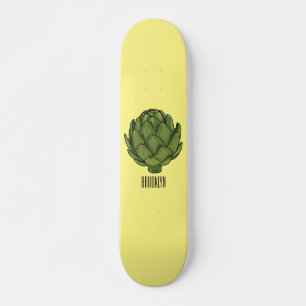 Artichoke cartoon illustration skateboard