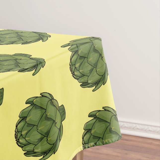 Artichoke cartoon illustration  tablecloth (In Situ)