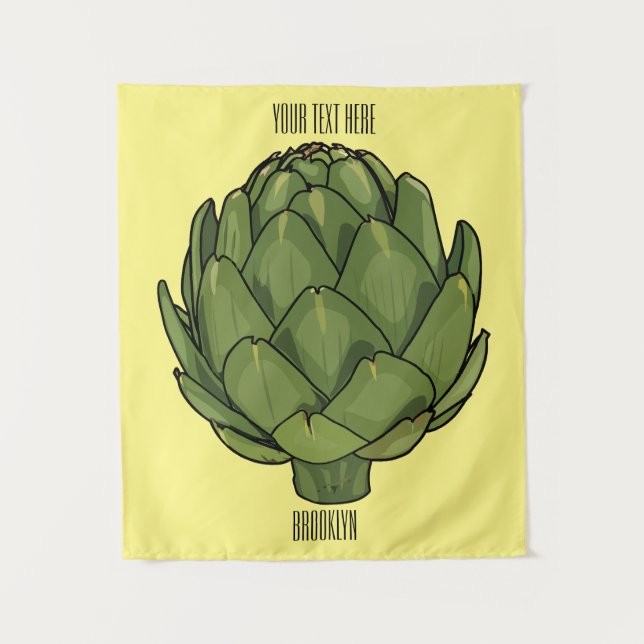 Artichoke cartoon illustration  tapestry (Front)