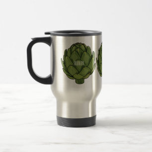 Artichoke cartoon illustration travel mug