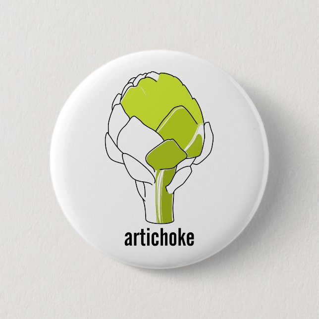 Artichoke Doodle Art Button (Front)