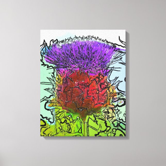 ARTICHOKE FLOWER CANVAS PRINT (Front)
