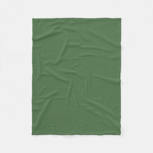 Artichoke green (solid colour)  fleece blanket (Front)