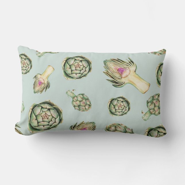 Artichoke Pattern Lumbar Cushion (Front)