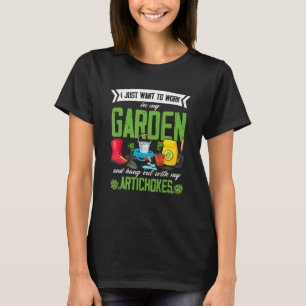 Artichokes Vegan Gardening Garden Gardener Plant V T-Shirt
