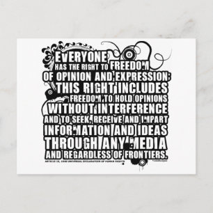 Article 19 Quote (B&W) Postcard