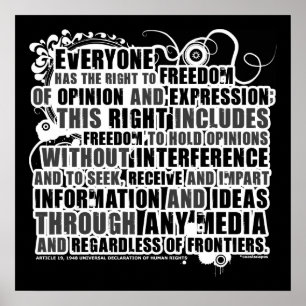 Article 19 Quote (B&W) Poster