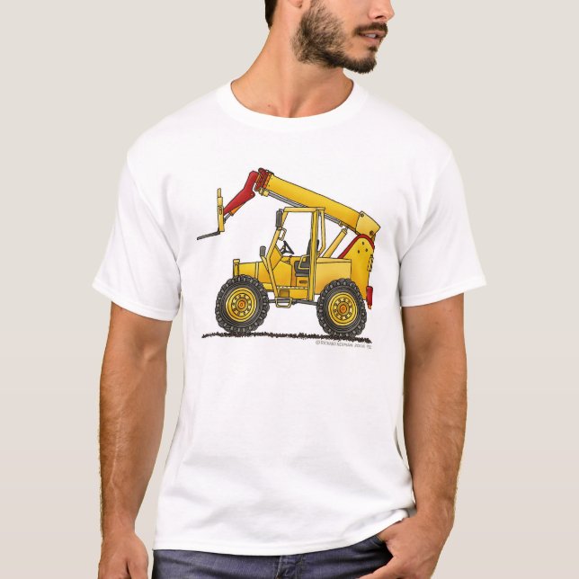 Articulating Boom Lift Construction Apparel T-Shirt (Front)