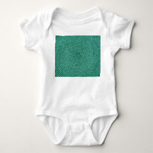 Artificial braided green fabric texture. baby bodysuit