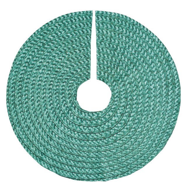 Artificial braided green fabric texture. brushed polyester tree skirt (Front)