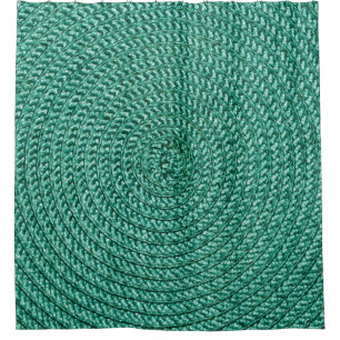 Artificial braided green fabric texture. shower curtain