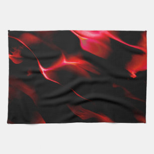 Artificial dunes in red shading tea towel
