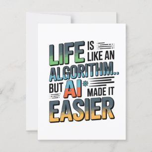 Artificial Intelligence Algorithm Life Postcard