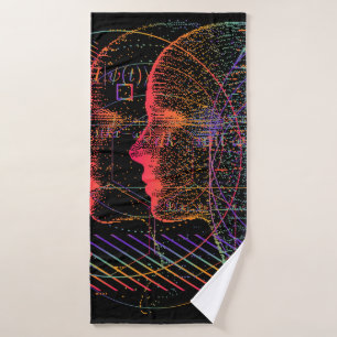 Artificial Intelligence and Virtual Reality concep Bath Towel