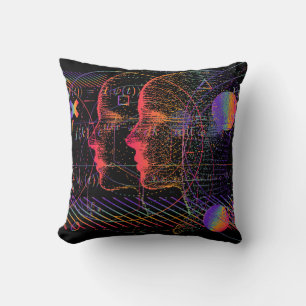 Artificial Intelligence and Virtual Reality concep Cushion