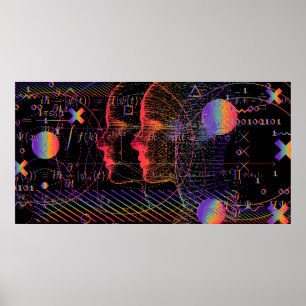 Artificial Intelligence and Virtual Reality concep Poster