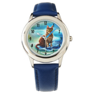 Artificial intelligence animal cat on water watch