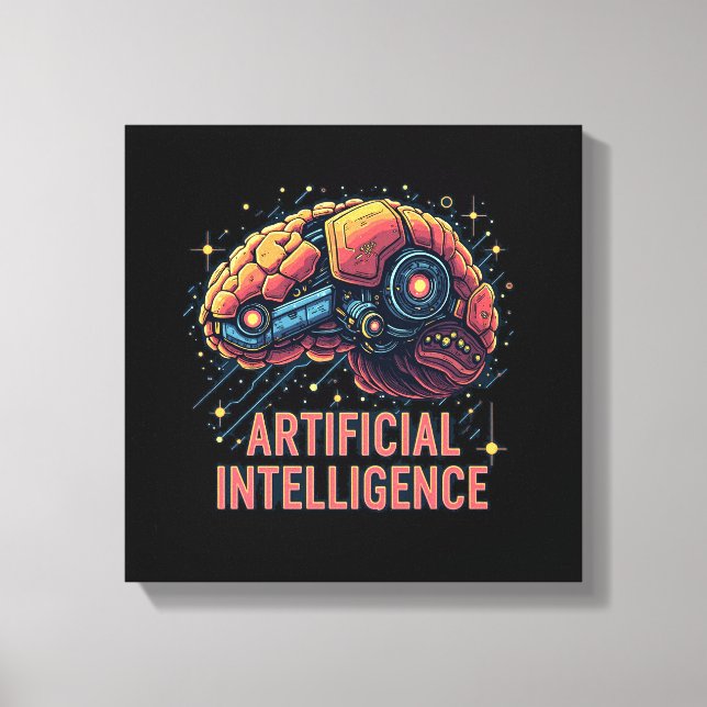 Artificial Intelligence Brain Canvas Art (Front)