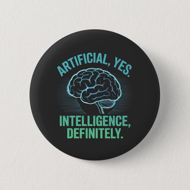 Artificial Intelligence Brain Humor Design 6 Cm Round Badge (Front)