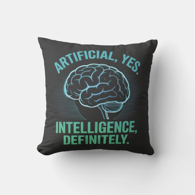 Artificial Intelligence Brain Humor Design Cushion (Front)