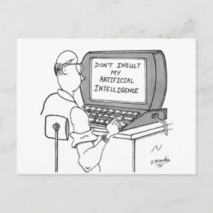Artificial Intelligence Cartoon 1931 Postcard