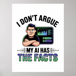 Artificial Intelligence Facts Humor Design Poster