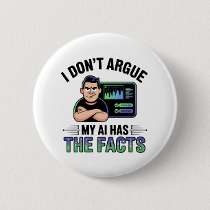 Artificial Intelligence Facts Humour Design 6 Cm Round Badge