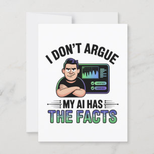 Artificial Intelligence Facts Humour Design Postcard