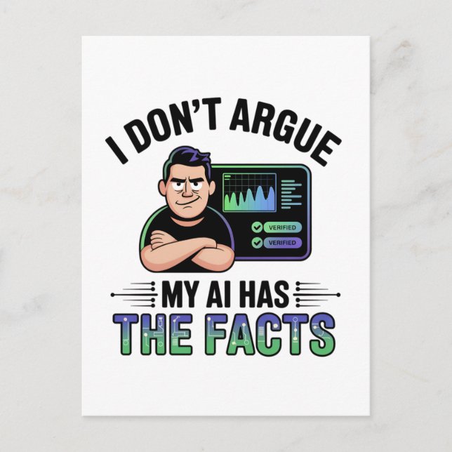 Artificial Intelligence Facts Humour Design Postcard (Front)
