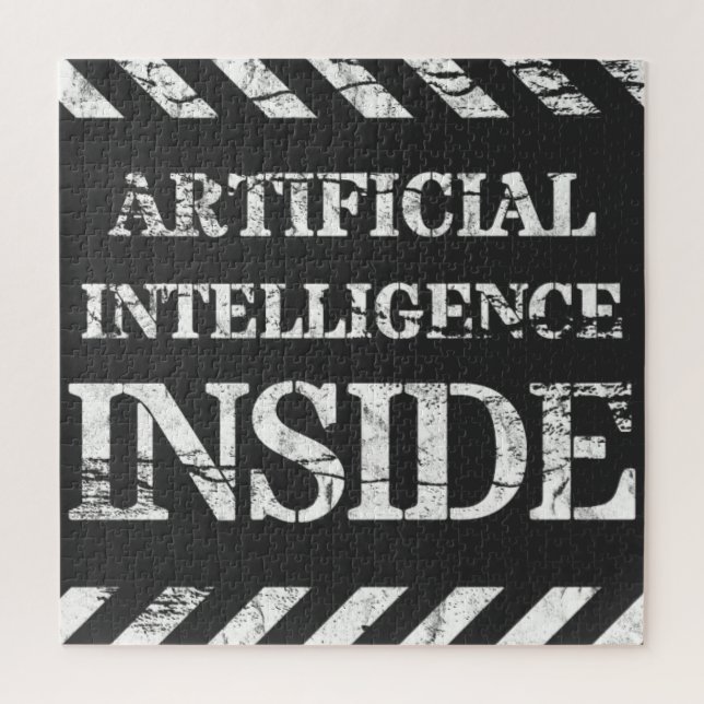 Artificial intelligence inside jigsaw puzzle (Vertical)