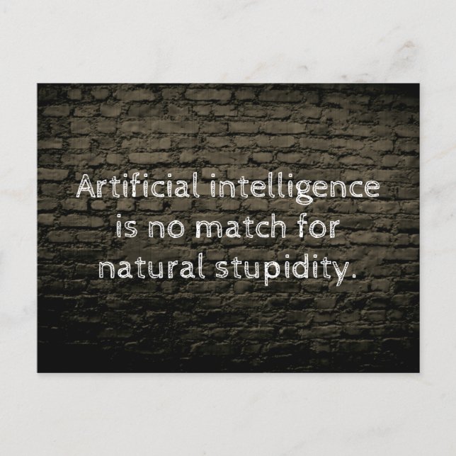 Artificial intelligence joke postcard (Front)