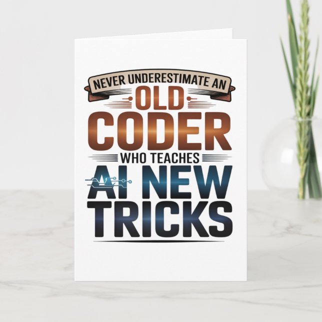 Artificial Intelligence Old Coder Design Card (Front)