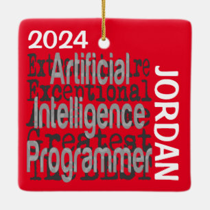 Artificial Intelligence Programmer Extraordinaire Ceramic Ornament