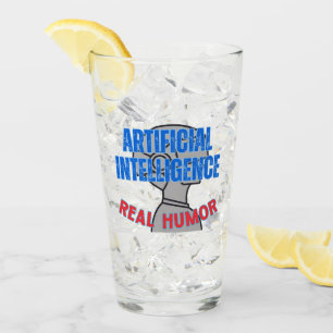 Artificial intelligence, real humour.w White BG Glass