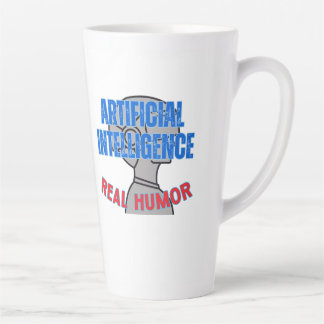 Artificial intelligence, real humour.w White BG Latte Mug