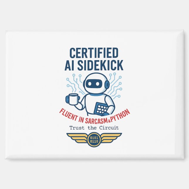 Artificial Intelligence Sidekick Funny Design Magnet (Front)