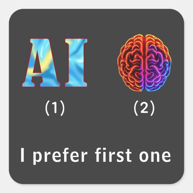 Artificial intelligence square sticker (Front)