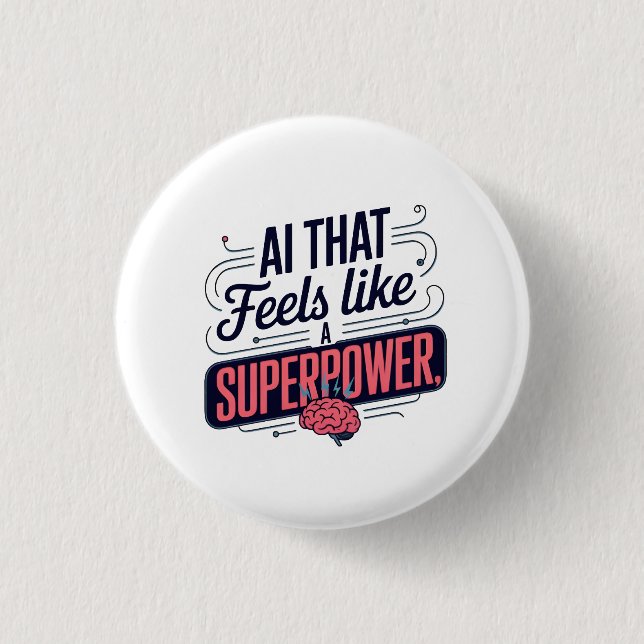 Artificial Intelligence Superpower Graphic 3 Cm Round Badge (Front)