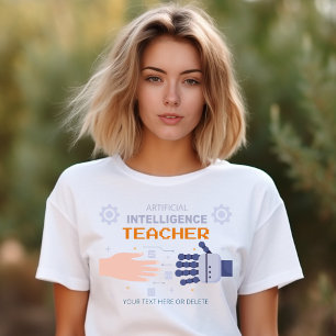 Artificial Intelligence Teacher - man & machine  T-Shirt