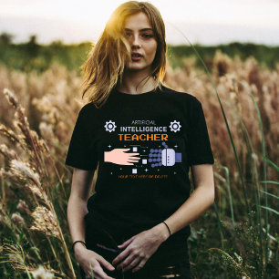Artificial Intelligence Teacher - man & machine  T-Shirt